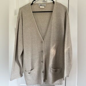 LAST CHANCE … 111. Laura Button Down Cardigan Vintage Beige 22” P2P